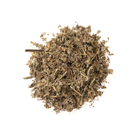 Dried sage leaves for tea from Lake Missoula Tea Company, showing fresh green, textured sage leaves ready for brewing.
