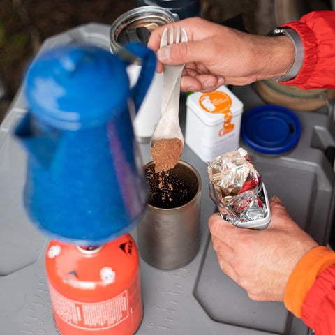 Instant Chai tea packet from Lake Missoula Tea Company, featuring warm spiced chai blend with a camping-themed design.