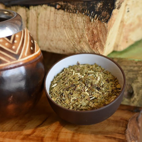 Yerba Maté tea gourd by Lake Missoula Tea Company with a square shape and traditional design.