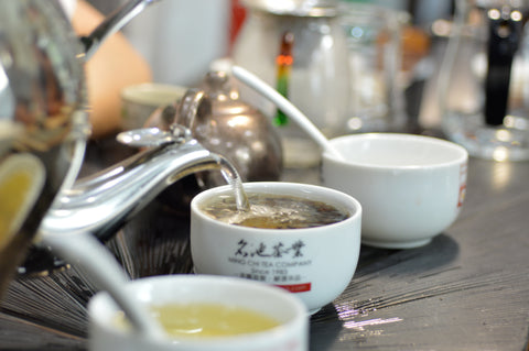 High Mountain Oolong tea leaves from Lake Missoula Tea Company, showcasing dried, rolled tea leaves in a close-up view.