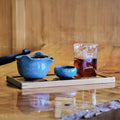 Blue Gaiwan teaware bowl for Gong Fu Cha brewing, with a smooth ceramic finish and traditional design by Lake Missoula Tea Company.