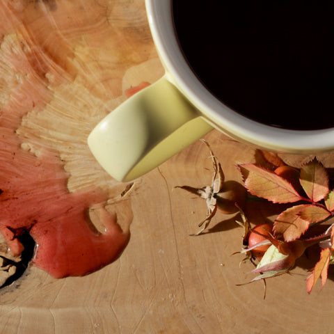 Fall rosehip herbal tea by Lake Missoula Tea Company, featuring dried rosehips and natural ingredients for relaxing sleep.