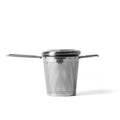 Lake Missoula Tea Company in-cup infuser with folding handle, stainless steel tea infuser for brewing loose leaf tea.