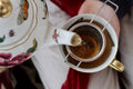 Cup of Sweet Chamomile Black tea from Lake Missoula Tea Company, showcasing a steaming black tea infusion in a clear glass mug.