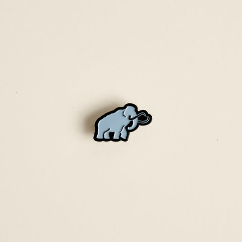 Light blue woolly mammoth enamel pin