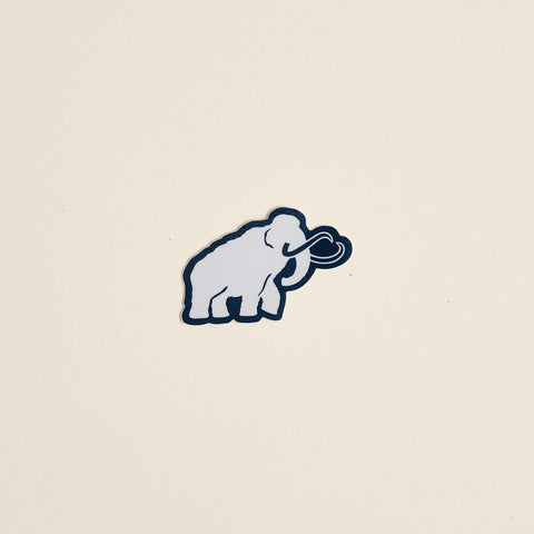 Woolly mammoth die-cut sticker with navy outline