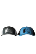 Lake Missoula Tea Company trucker hat with mesh back and embroidered front panel, casual outdoor apparel accessory.