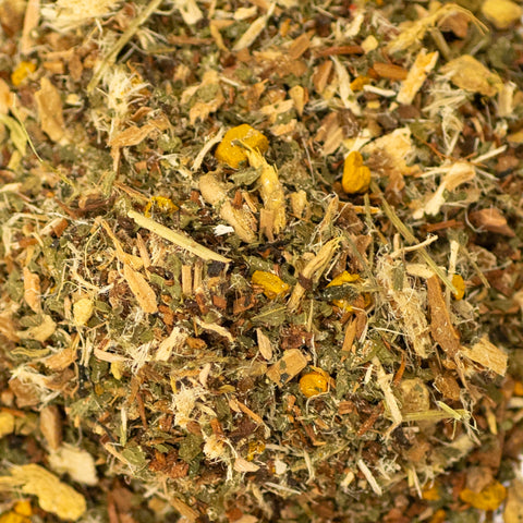 Texture of Joint Peace Arthritis Blend tea by Lake Missoula Tea Company with herbal and botanical ingredients.