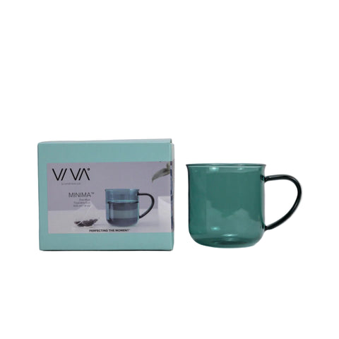 Viva Minima Aqua Eva Mug from Lake Missoula Tea Company, teaware with a sleek, minimalist aqua ceramic design.