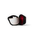 White Eastern Elm Clay Travel Gaiwan Set with lid and cup in a protective case, ideal for portable Gong Fu tea brewing.