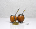 Yerba mate gourd for spicy Yerba Chai tea from Lake Missoula Tea Company, with a traditional handcrafted appearance.