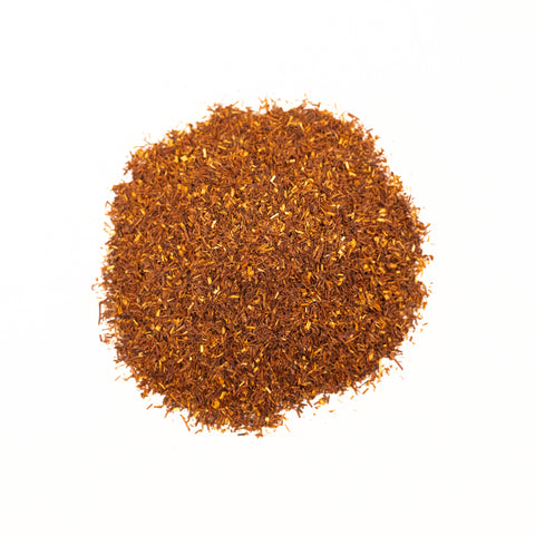 Lake Missoula Tea Company's Rugger's Rooibos tea in a package with vibrant branding and a clear label on the front.