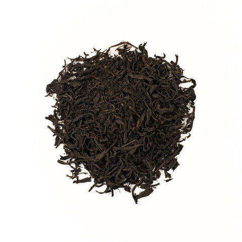 Sangamon Sunset Red tea from Lake Missoula Tea Company, featuring vibrant red tea leaves in a clear glass jar.