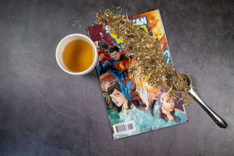 Lake Missoula Tea Company's Stamina tea in a male-themed packaging, showcasing the tea product and branding.