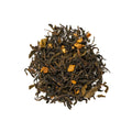 Apricot Puerh tea from Lake Missoula Tea Company, loose tea leaves with apricot flavor in a clear glass jar.