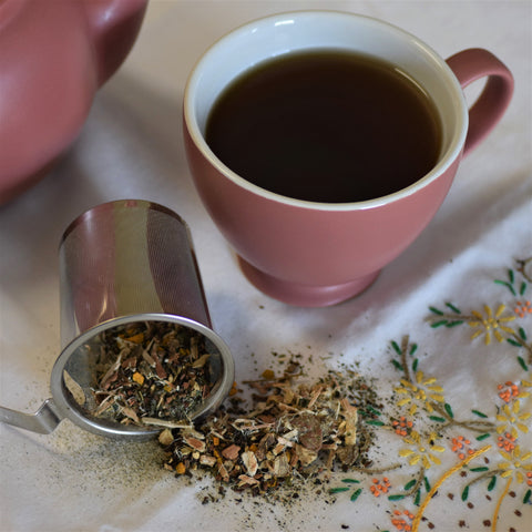Lake Missoula Tea Company's Joint Peace Arthritis Blend tea in a square package with herbal tea leaves and natural ingredients.