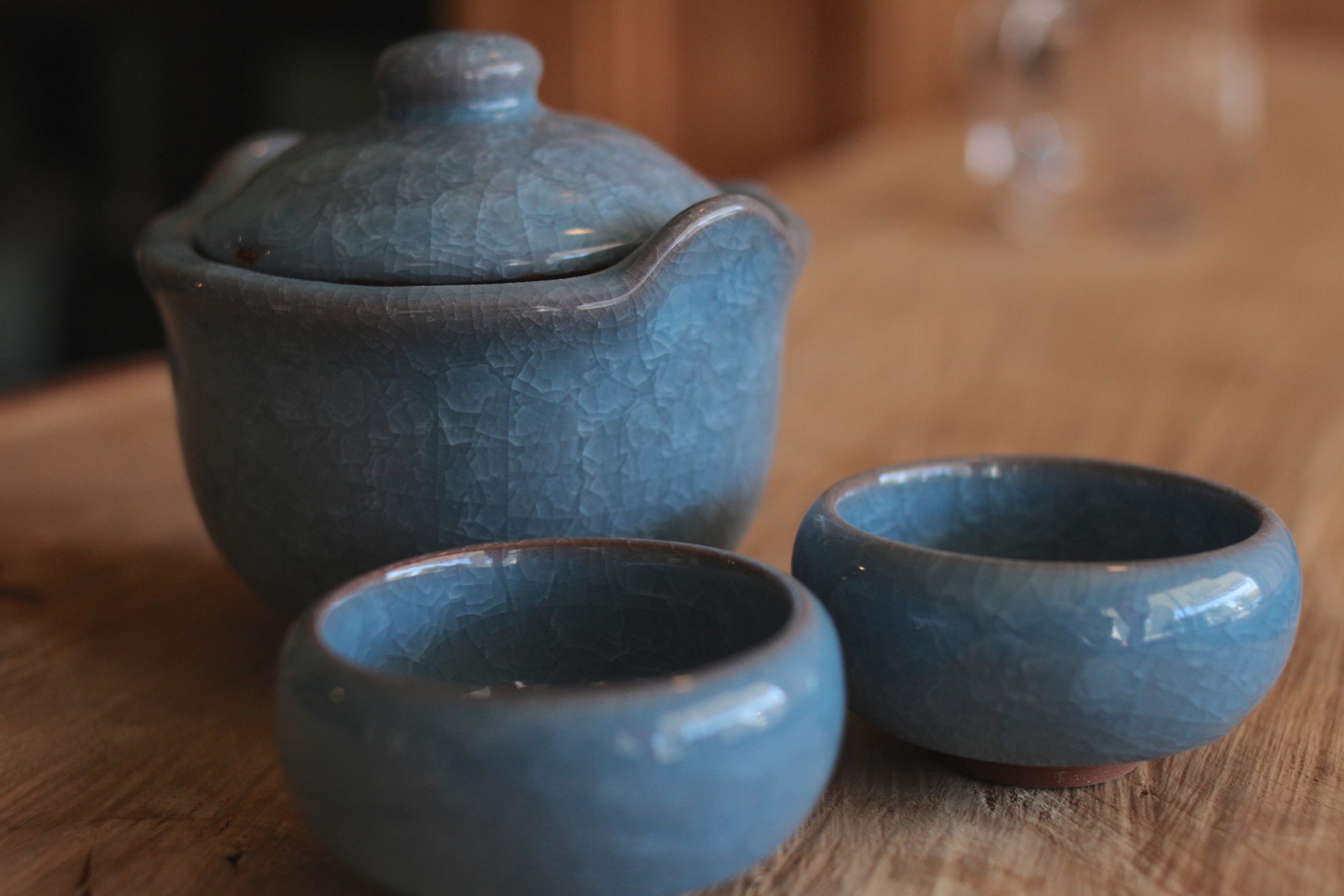 Blue Gaiwan with Cups