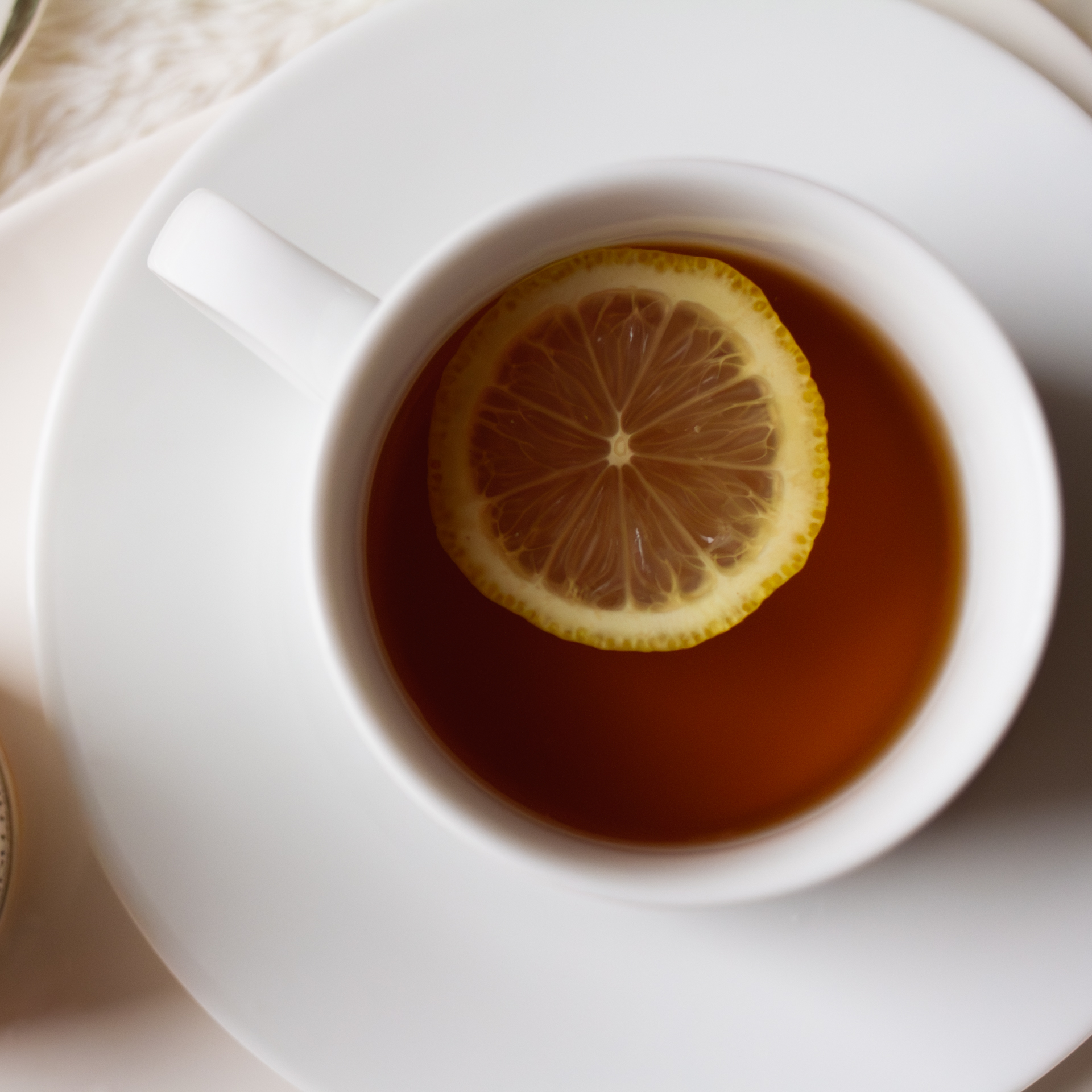 cup of tea with lemon