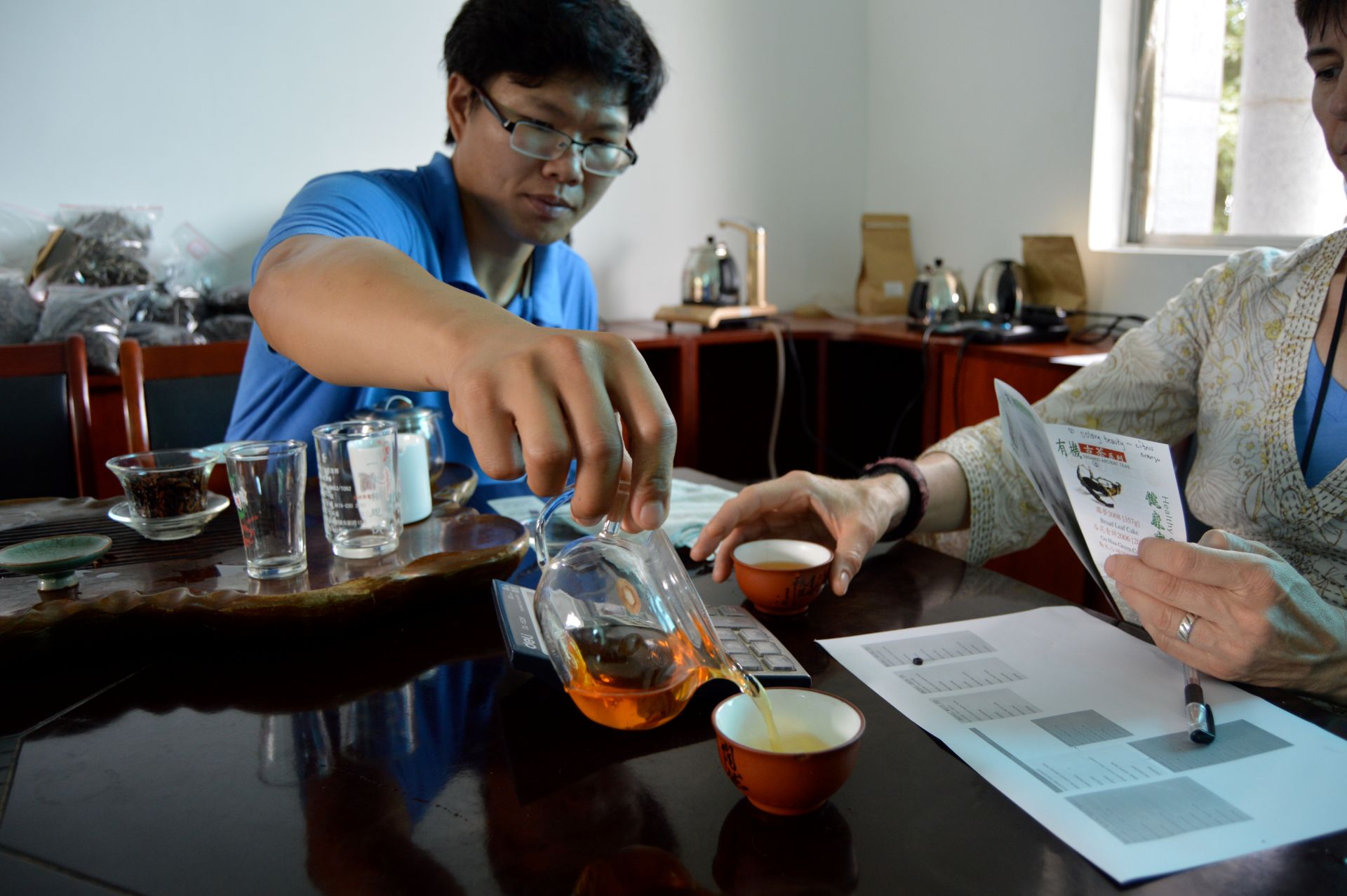 brewing tea in China